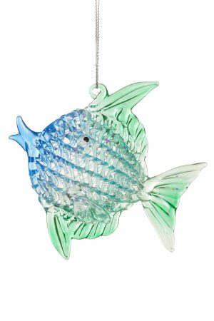 latticed Green Sun Fish Ornament
