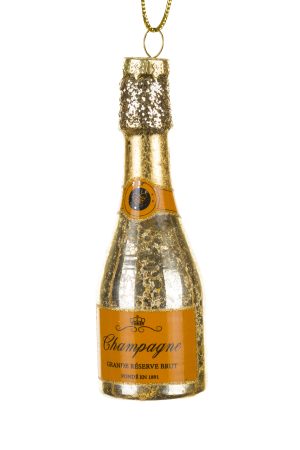 Gold Champagne Bottle Ornament
