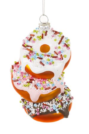 Amber Donut Stack Ornament With Beady Sprinkles