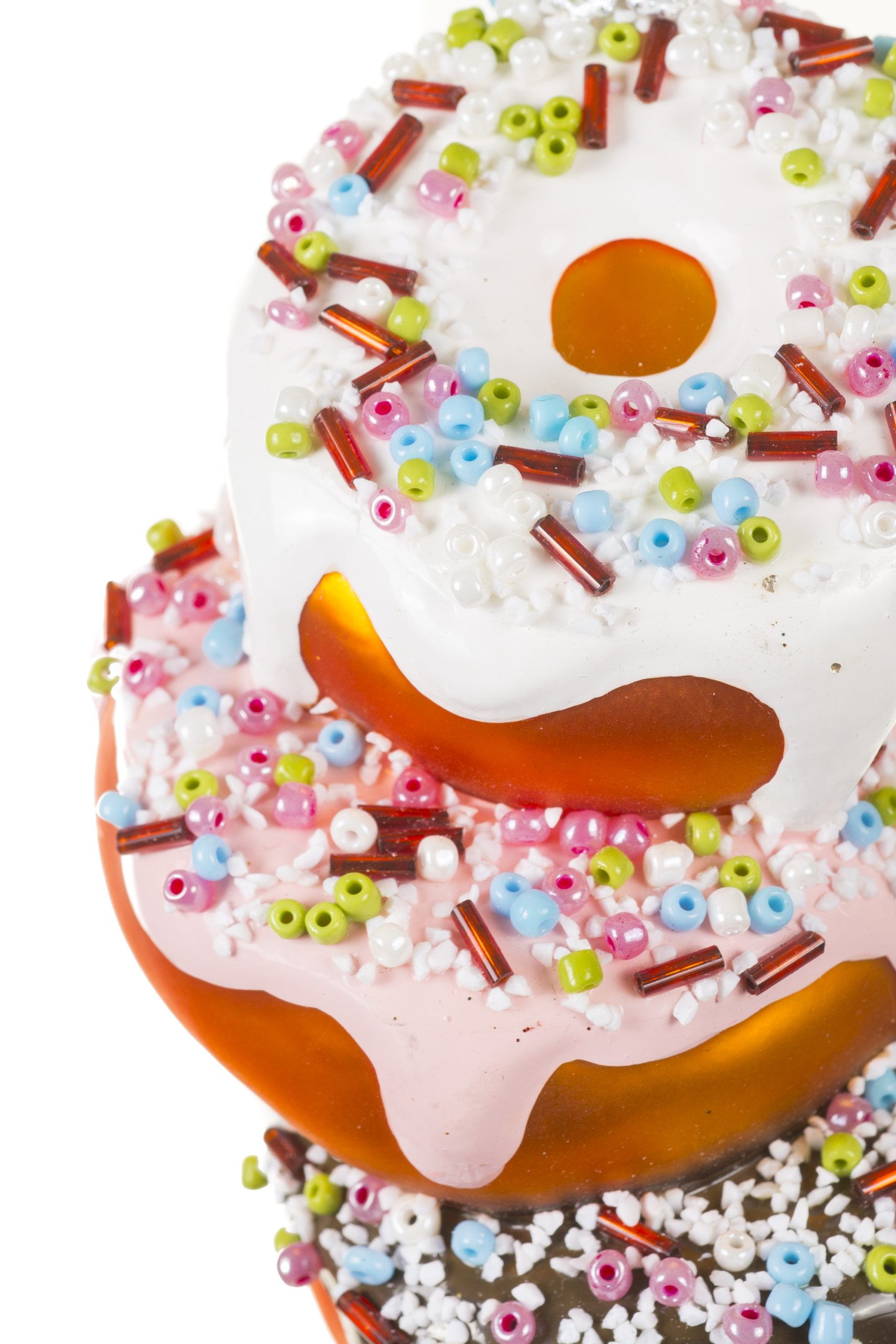 Amber Donut Stack Ornament With Beady Sprinkles - Image 3