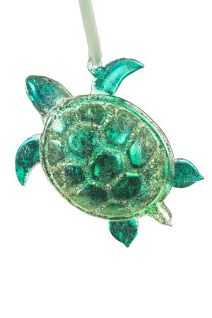 Teal Sea Turtle Ornament