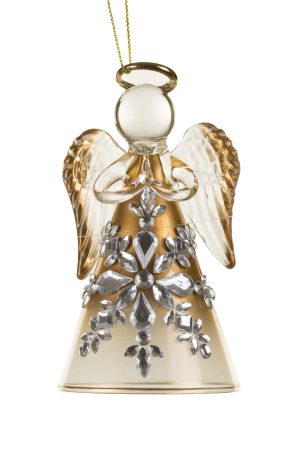 Bronze Praying Angel Ornament With Snowflake