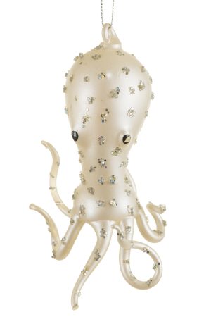 White Octopus Ornament