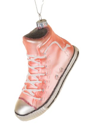 Pink Canvas Shoe Ornament With Glittering Laces