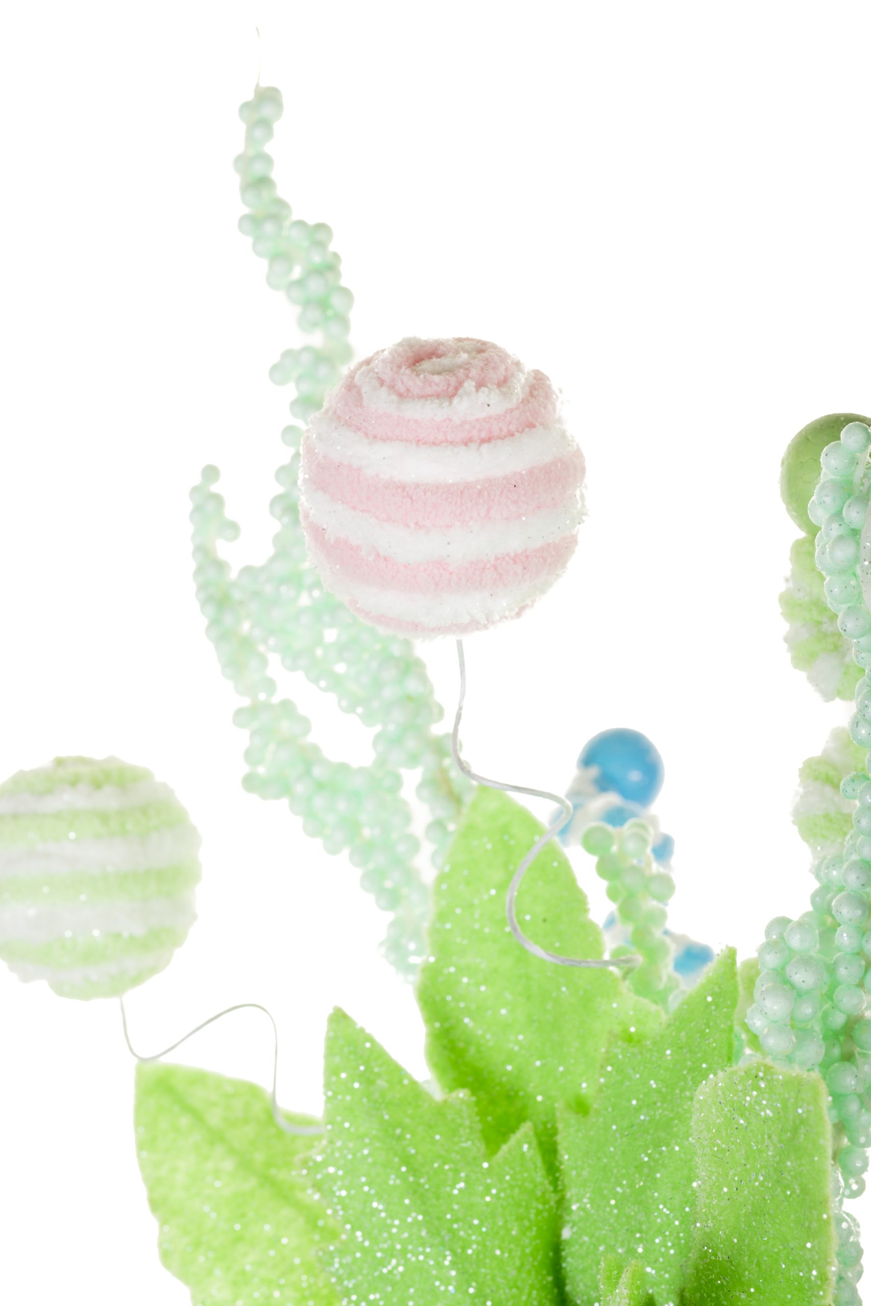 Green Poinsettia Tree Topper With Candy Pompom Explosions - Image 8