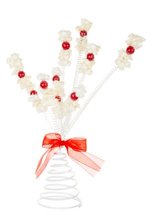 White Popcorn Party Tree Topper With Springy Kernels