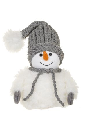 Gray Cute Snowman With Scarf