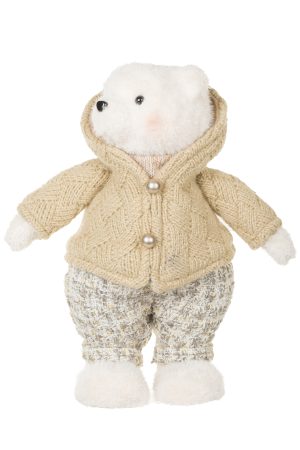 Beige Polar Bear Boy Wearing Sweater