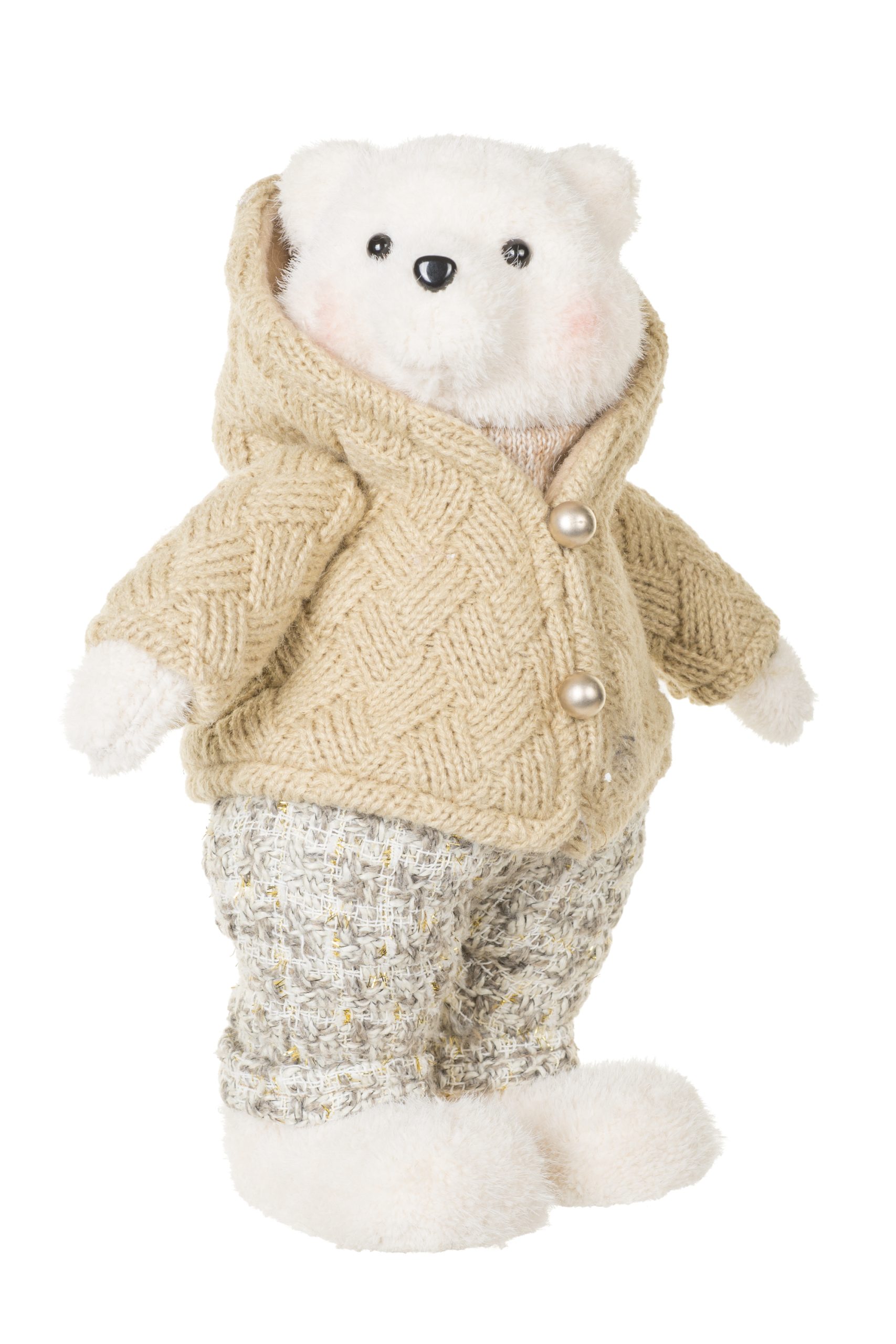 Beige Polar Bear Boy Wearing Sweater - Image 5