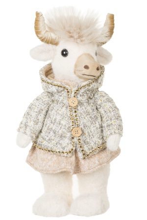 Beige Bison Girl Wearing Sweater