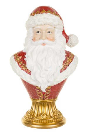 Red Traditonal Santa Table-Topper With Decorated Scarf