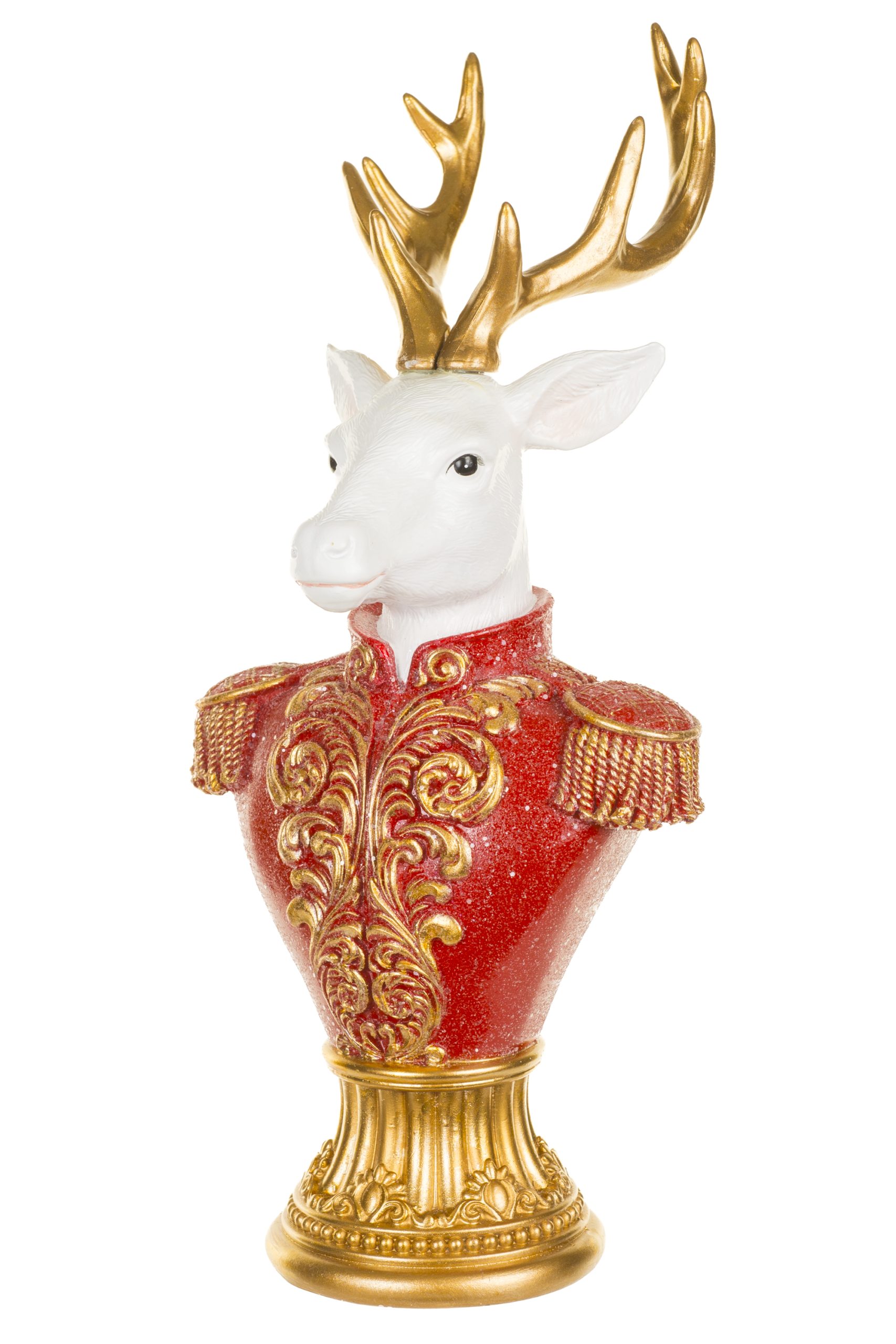 Red Reindeer General Table-Topper With Golden Antlers - Image 2