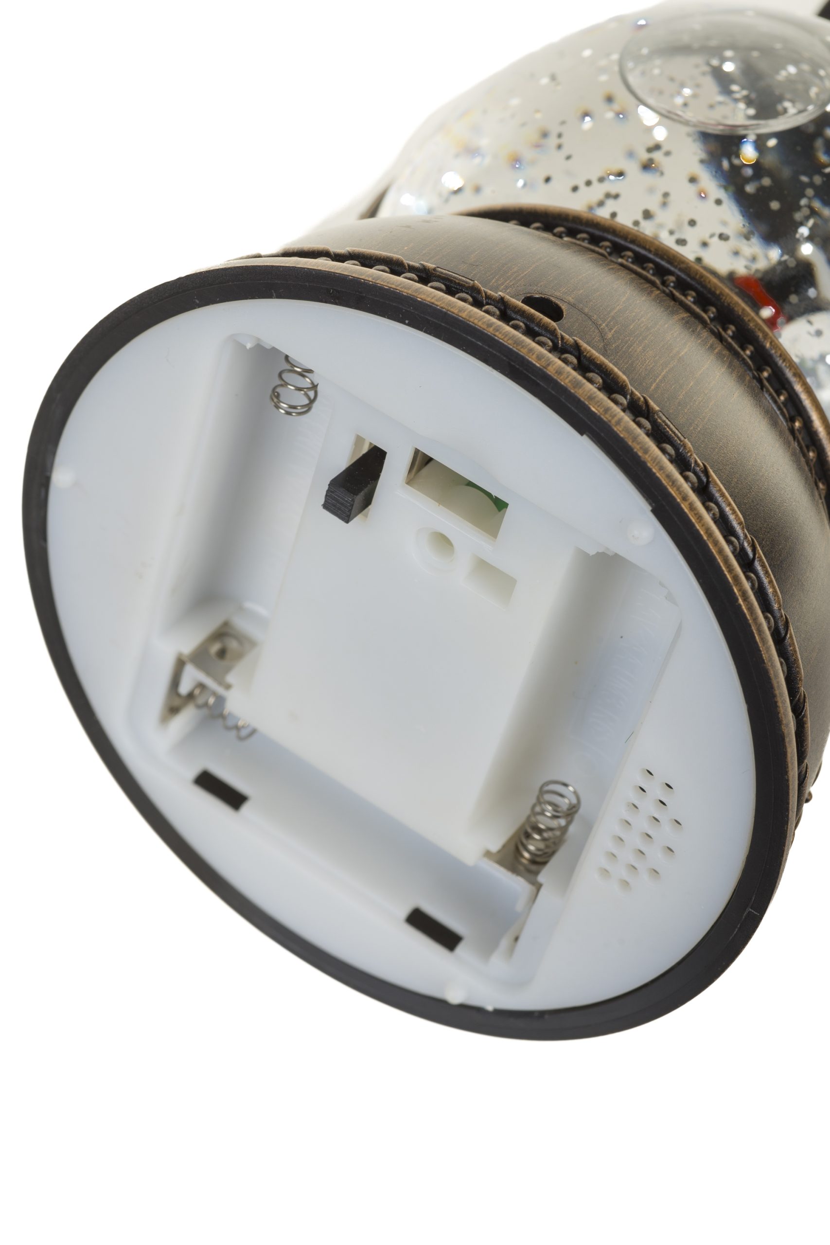 Musical Antique Brown Oil Lantern Snow Globe with Smiling Snowman With Smiling Snowman - Image 7