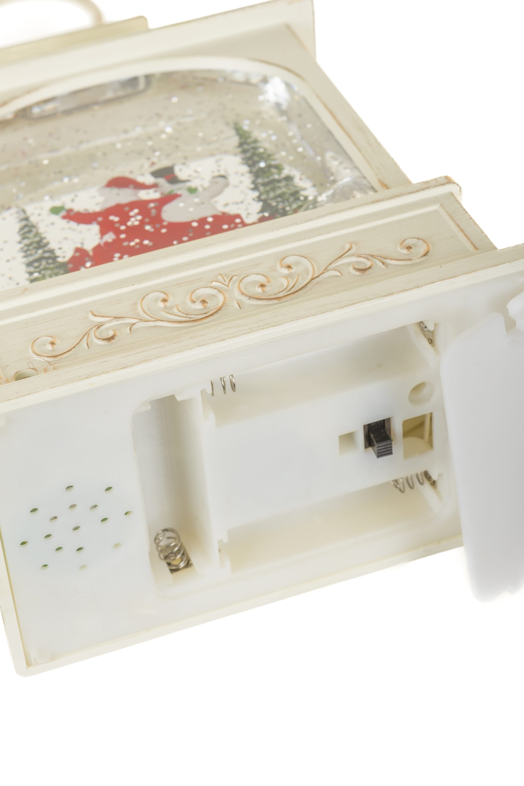 Musical Off-White Lantern Snow Globe with Santa's Sports Car With Santa'S Sports Car - Image 7