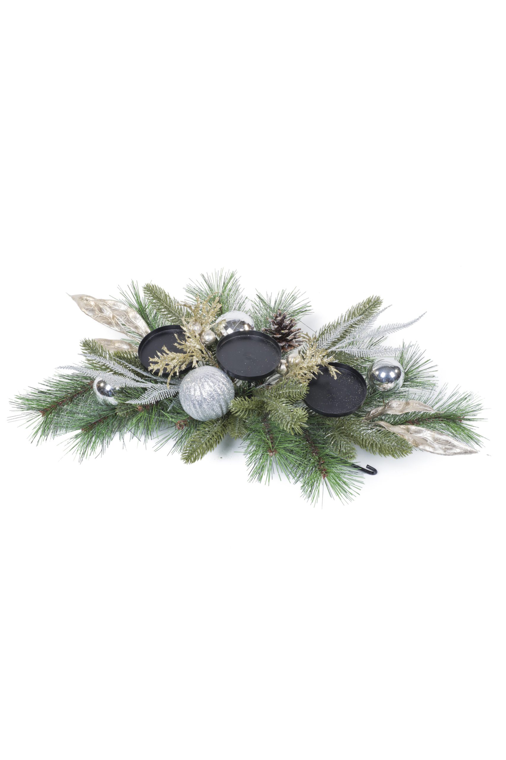 Champagne Pine LED Candle Holder With Glittered Pinecones - Image 3