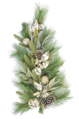 Hanging Champagne Mixed Pine Teardrop Swag