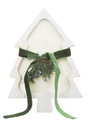 White Holiday Nostalgia Tree Candle
