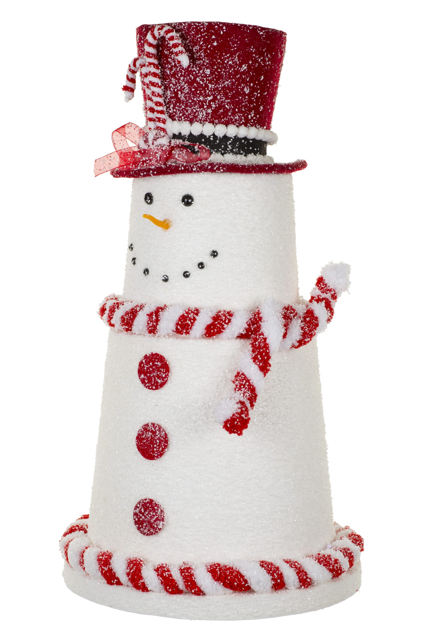 White Lighthouse-Shaped Snowman With Top Hat - Image 2