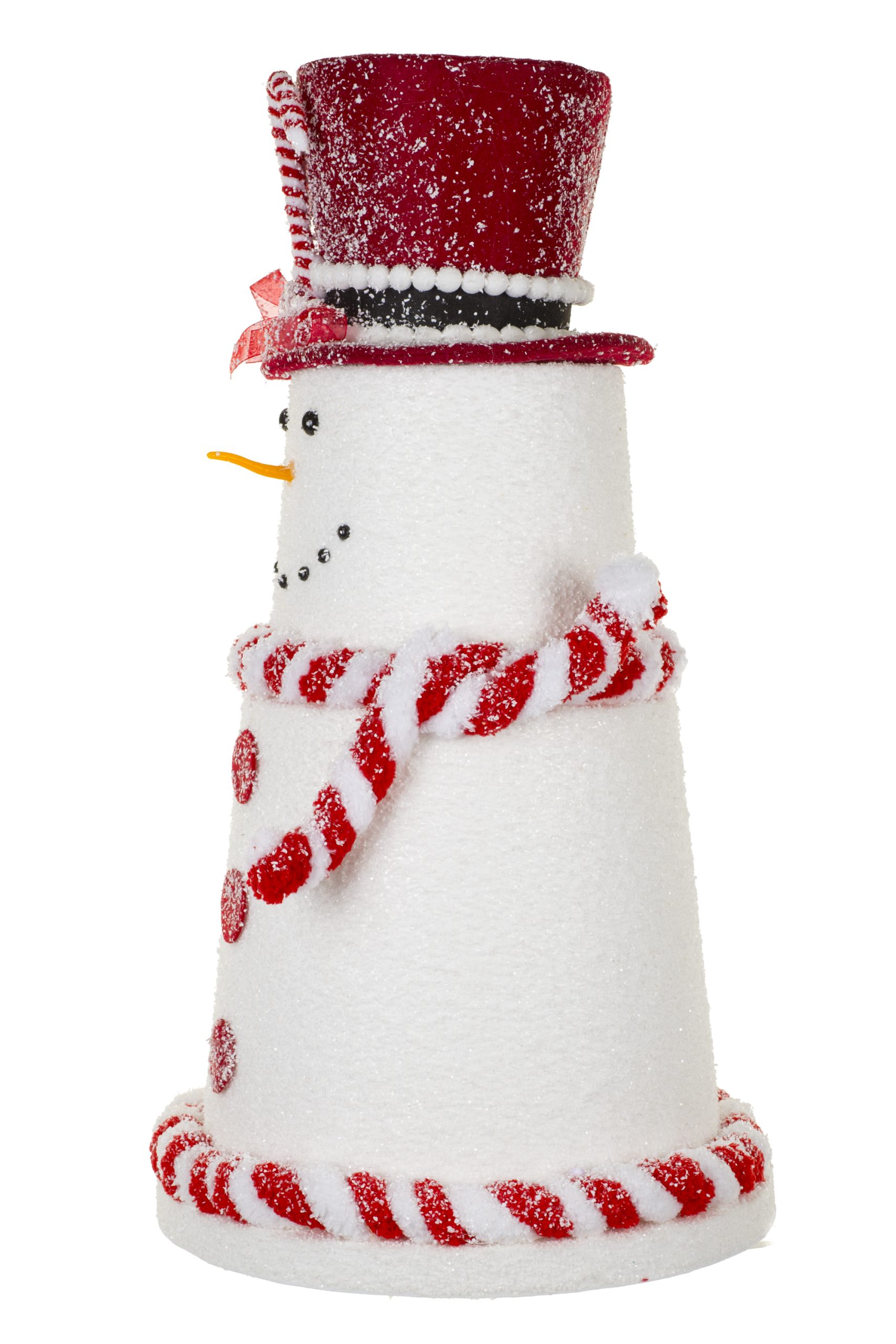 White Lighthouse-Shaped Snowman With Top Hat - Image 3
