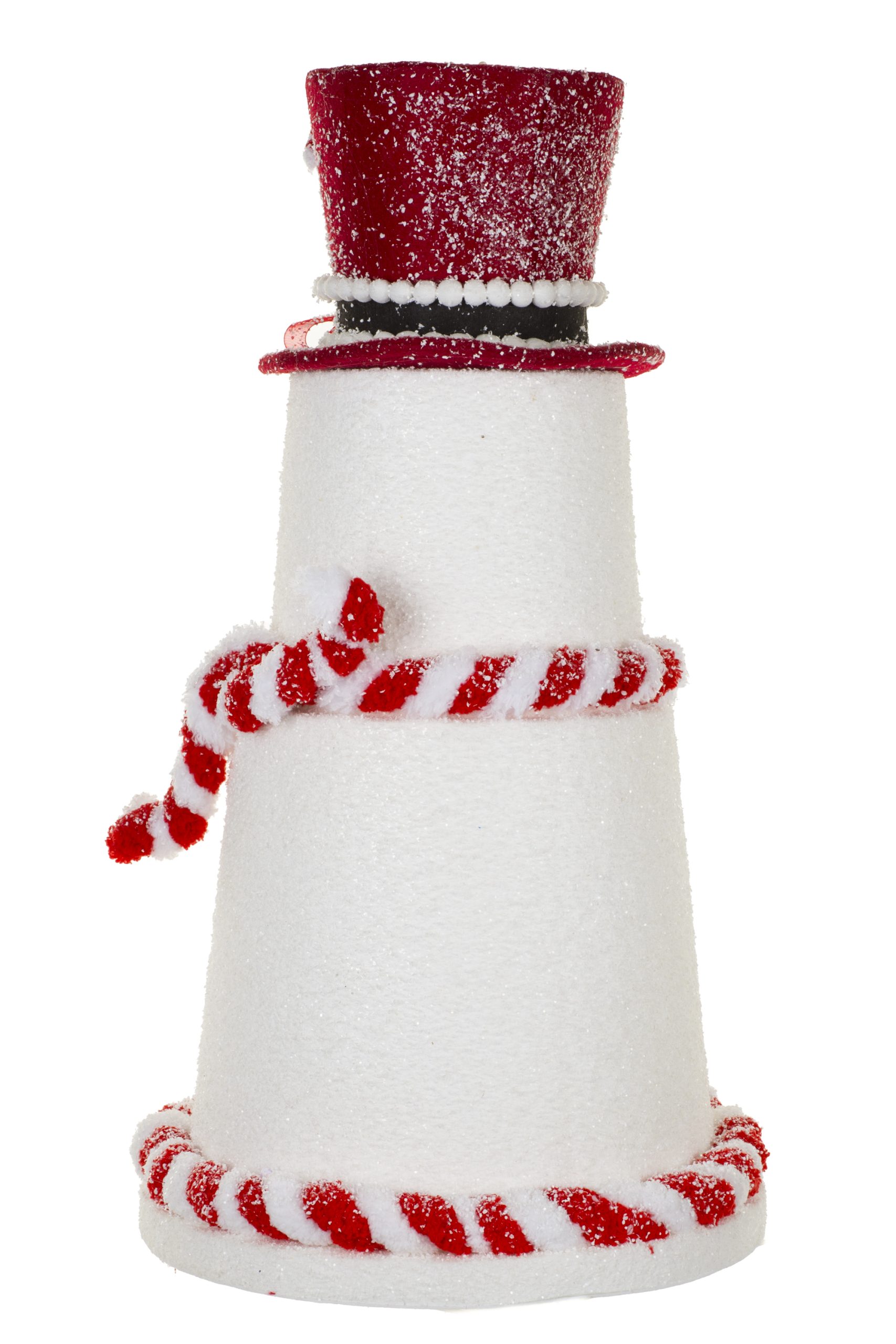 White Lighthouse-Shaped Snowman With Top Hat - Image 4