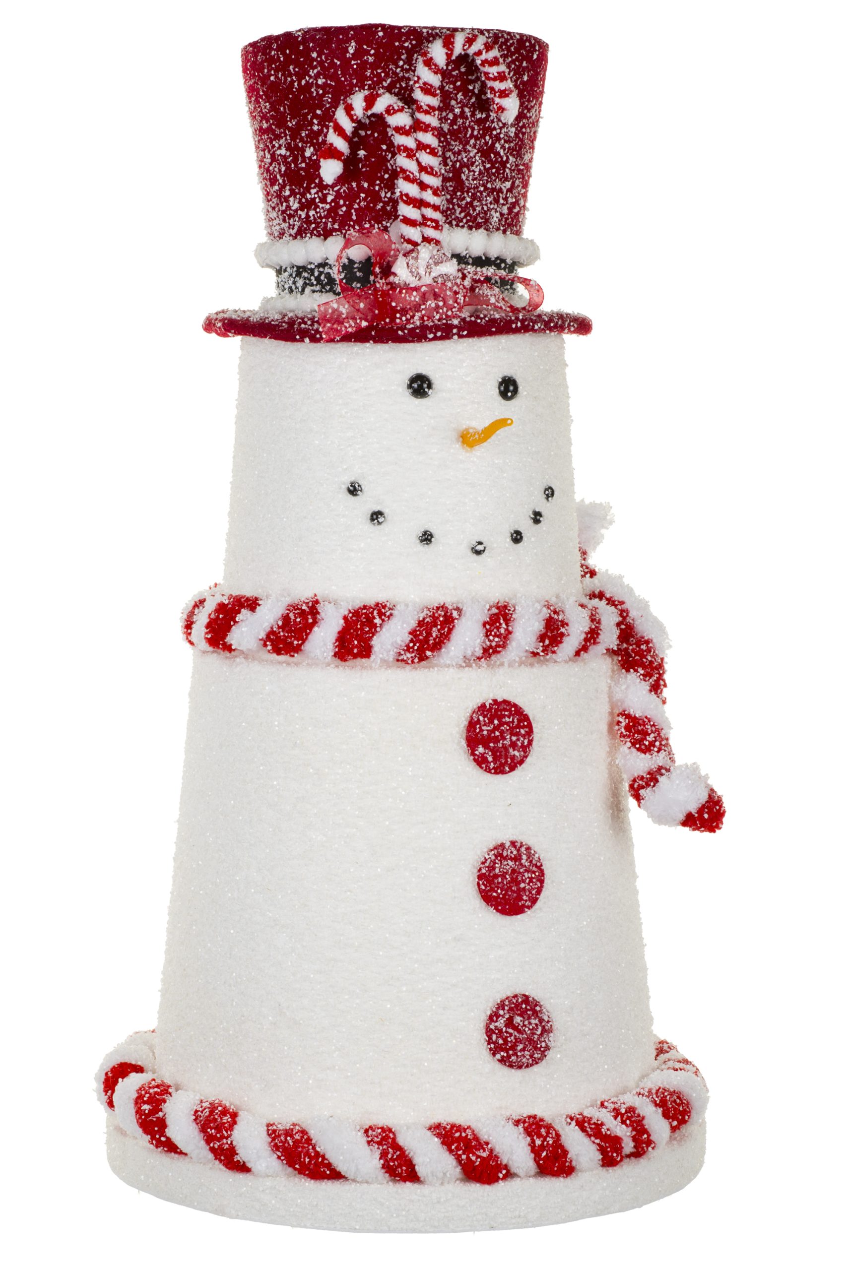 White Lighthouse-Shaped Snowman With Top Hat - Image 6