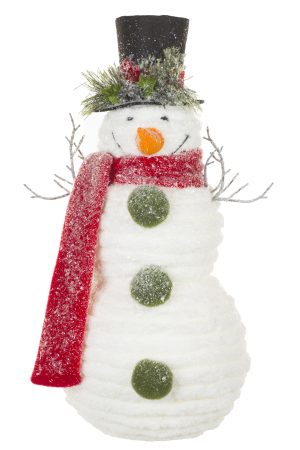Off-White Icey Snowman With Big Green Buttons