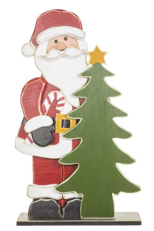 Red Santa  Display Figure With Tree