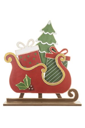 Red Sleigh Display Figure With Presents