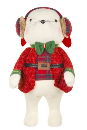 Huge Burgundy Mouse With Green Bowtie