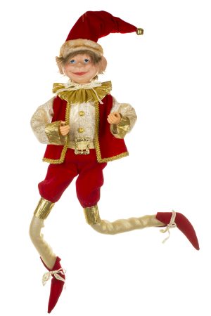 Hangable Red Elf With Gold Detailing