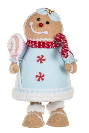 Bobbling Pastel Blue Gingerbread With Lollypop