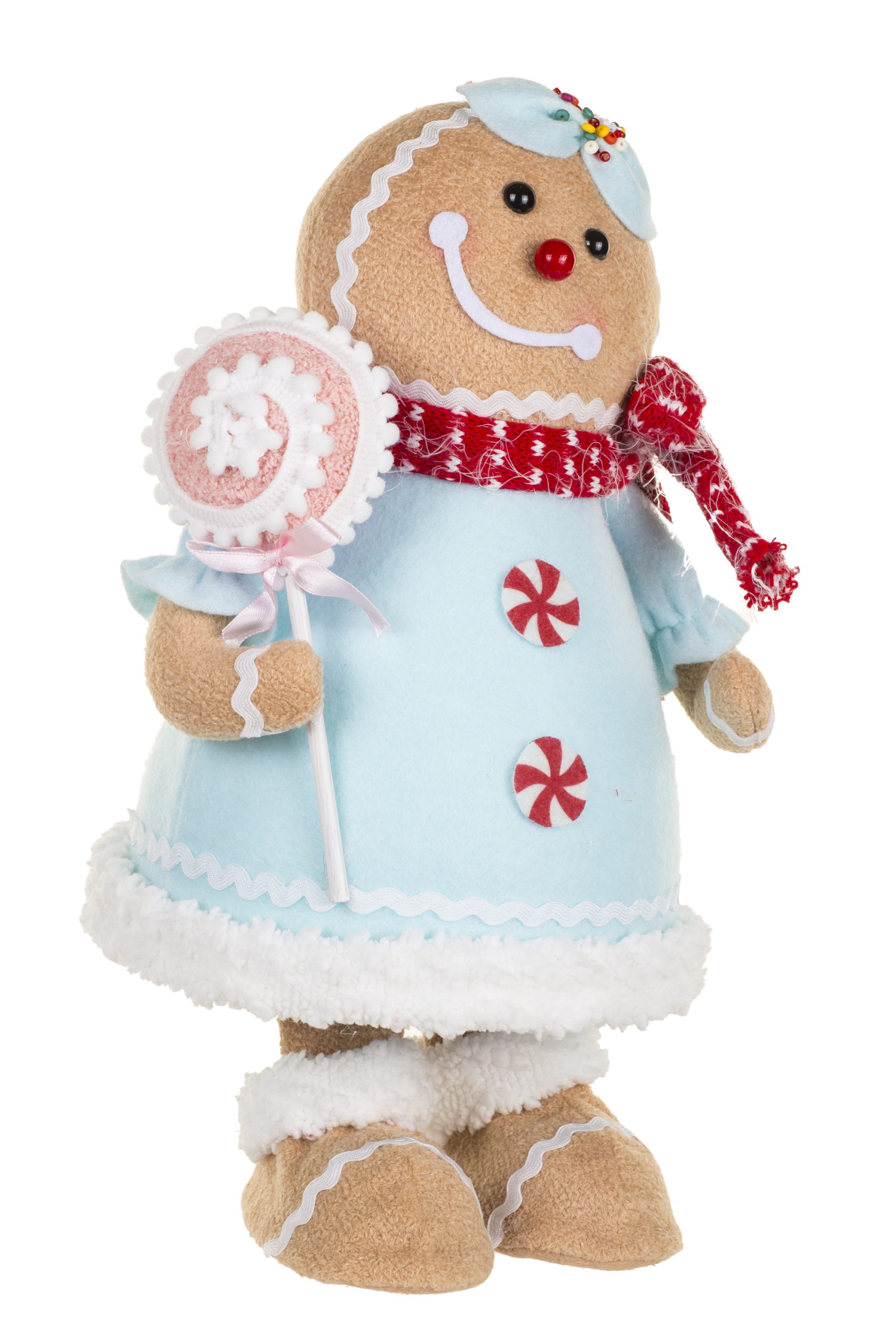 Bobbling Pastel Blue Gingerbread With Lollypop - Image 5