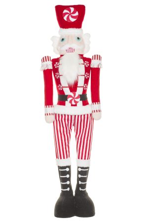 Extendable Red Nutcracker With Peppermints