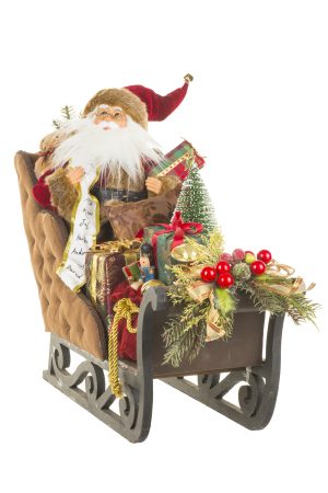 Brown Santa's Sleigh With Presents