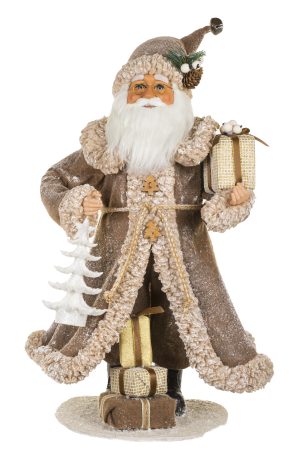 Brown Santa With Frosted Christmas Tree