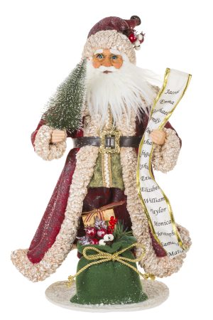 Burgundy Santa With Gift Bag