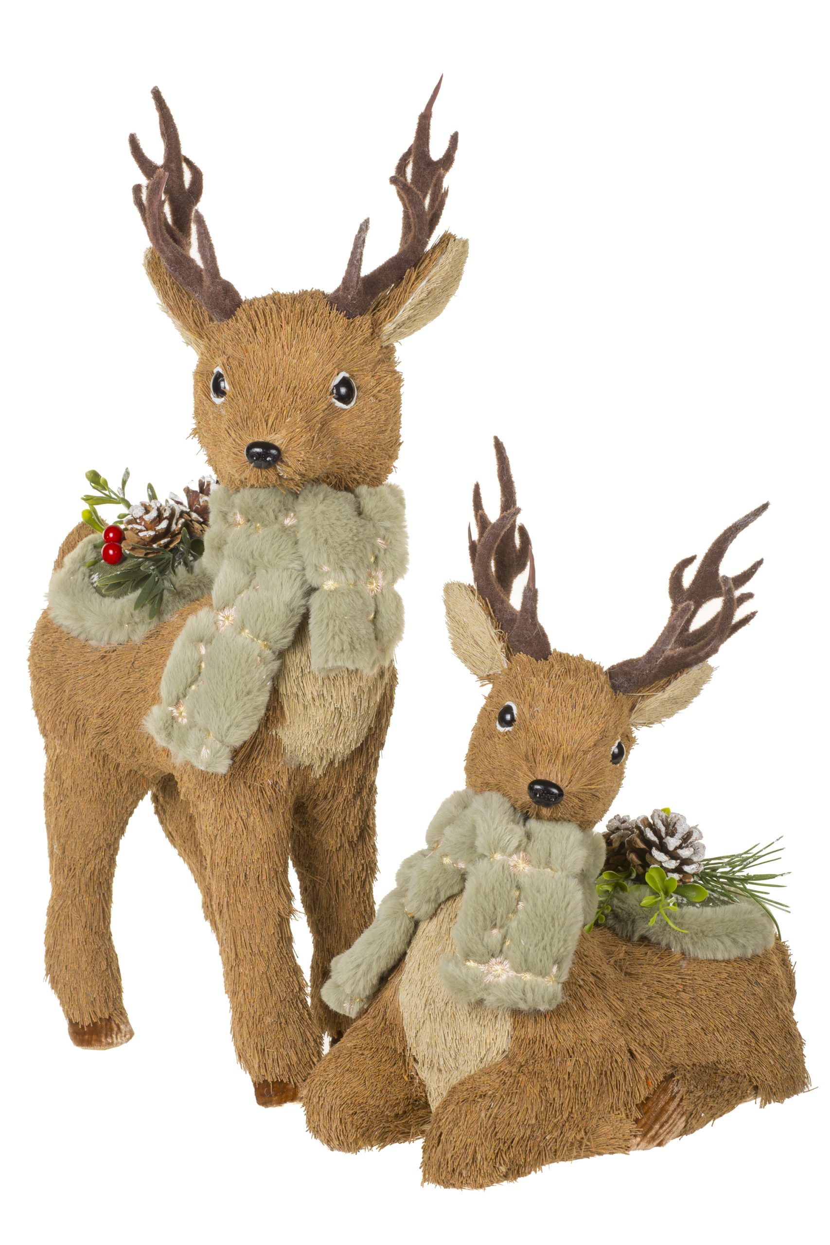 Light Brown Reindeer Family With Scarf