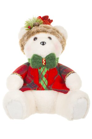Red Woodland Bear With Green Bowtie