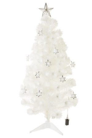White Fraser Fir Fiber Optic Christmas Tree With Snowflakes