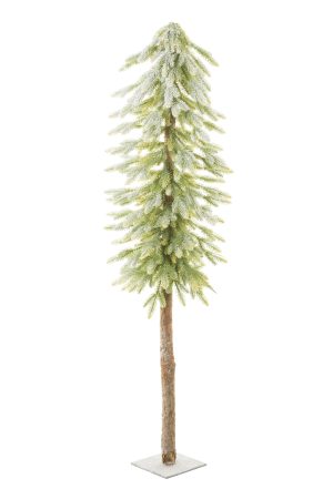 Small Green White Spruce Christmas Tree With White Frosted Tips